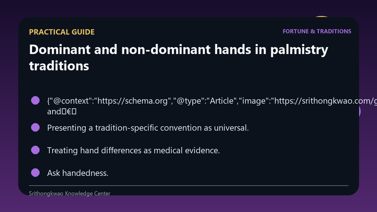 Practical checklist for Dominant and non-dominant hands in palmistry traditions