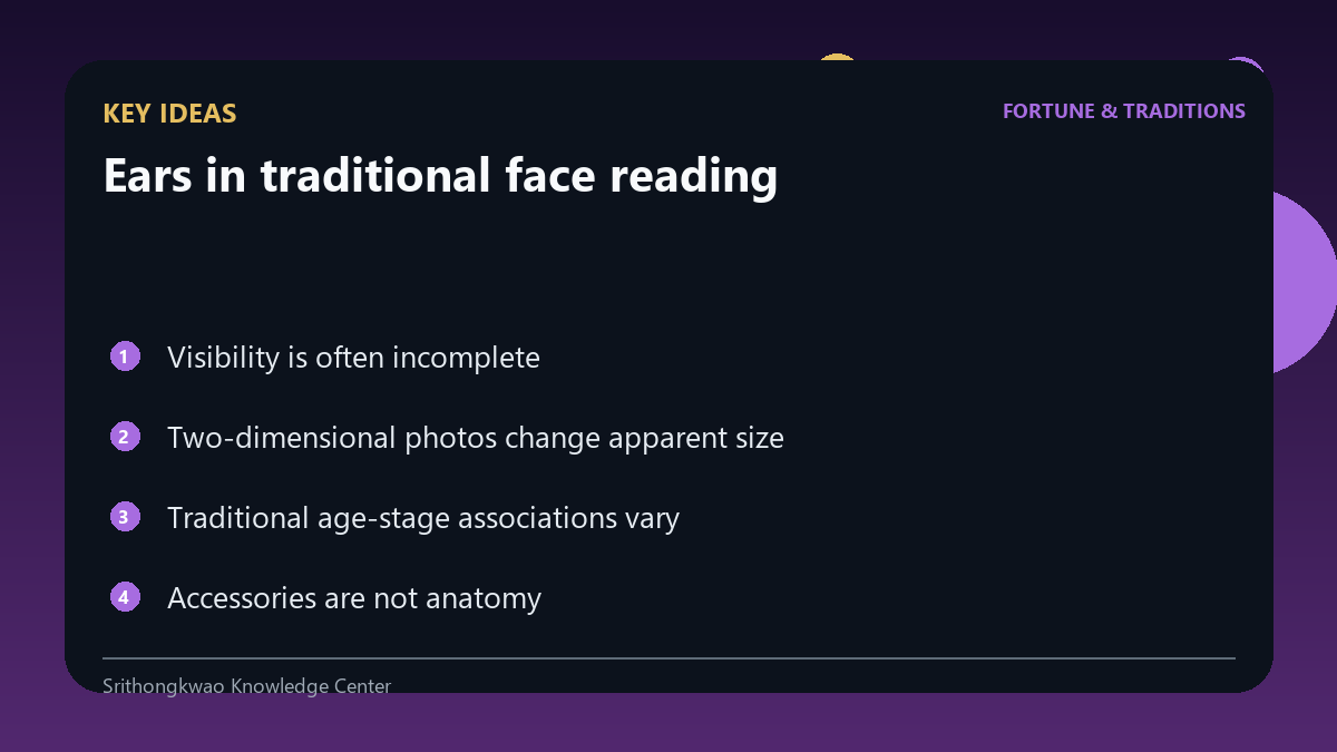 Key ideas from Ears in traditional face reading