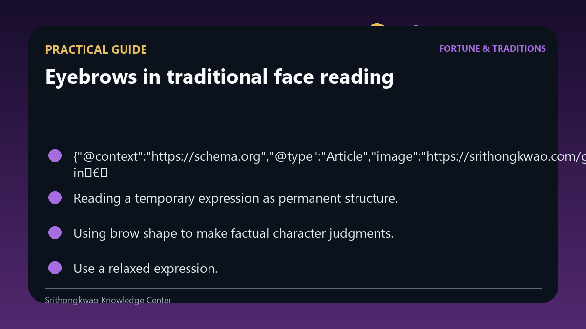 Practical checklist for Eyebrows in traditional face reading