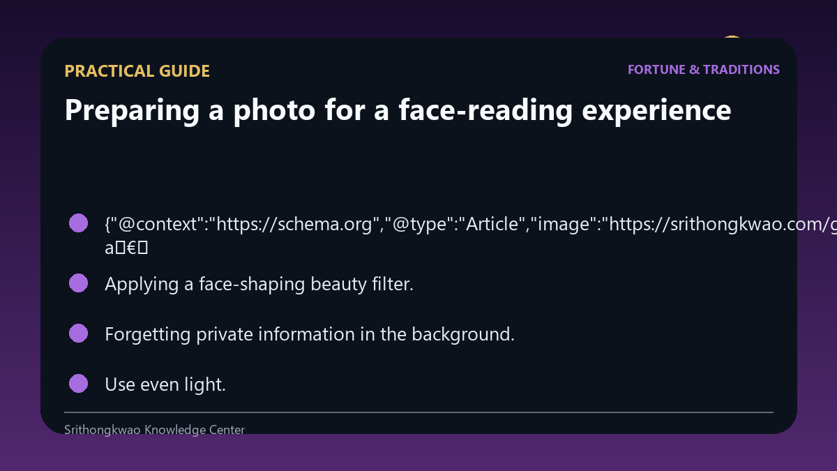 Practical guide for Preparing a photo for a face-reading experience