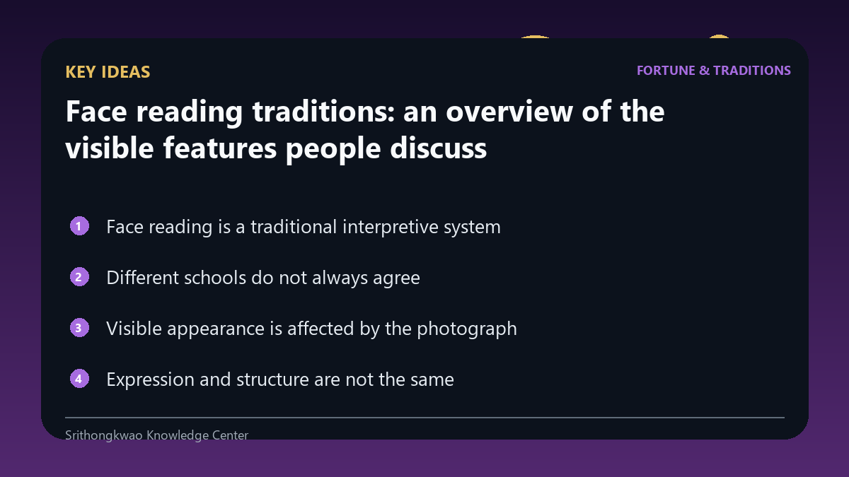 Key concepts for Face reading traditions: an overview of the visible features people discuss