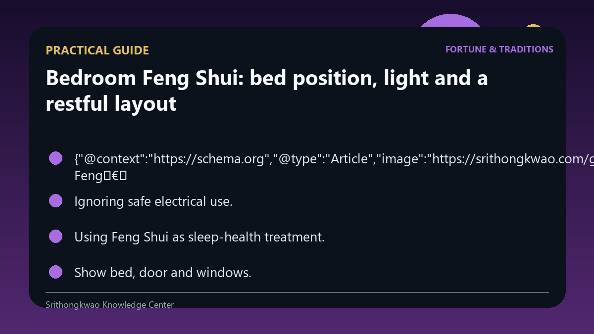 Practical checklist for Bedroom Feng Shui: bed position, light and a restful layout