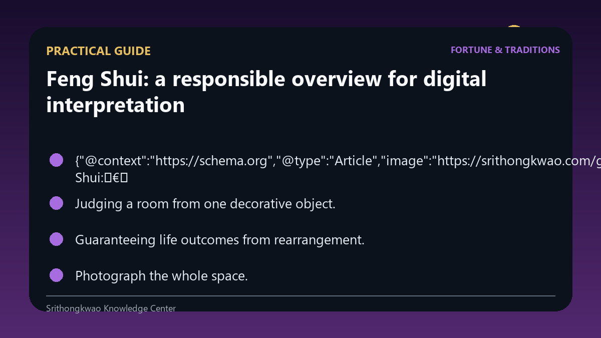 Practical checklist for Feng Shui: a responsible overview for digital interpretation