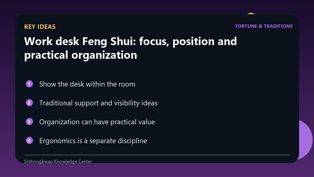 Key concepts for Work desk Feng Shui: focus, position and practical organization