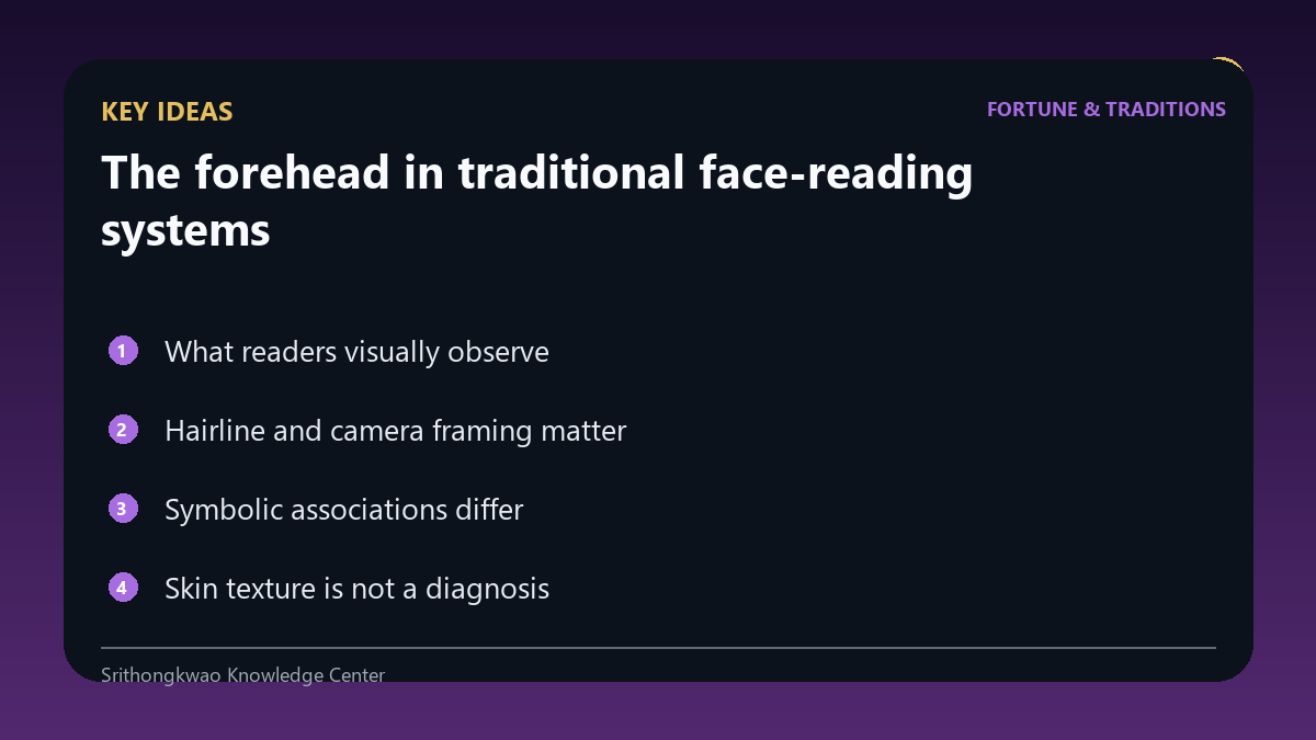 Key ideas from The forehead in traditional face-reading systems