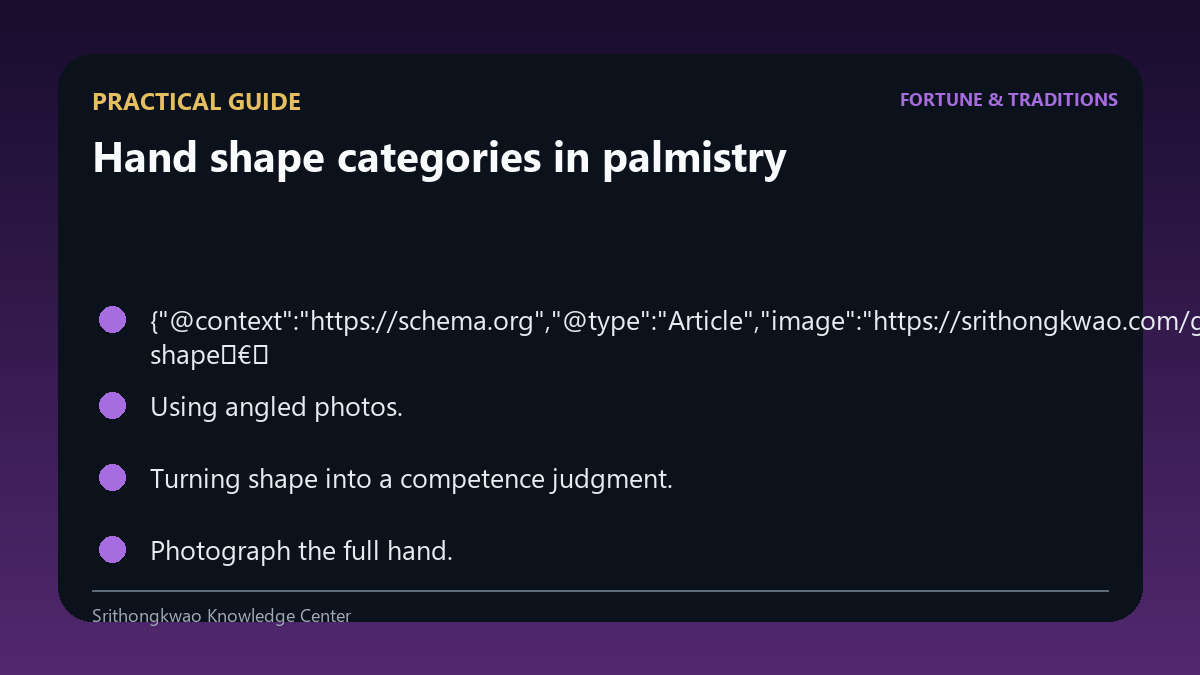 Practical checklist for Hand shape categories in palmistry