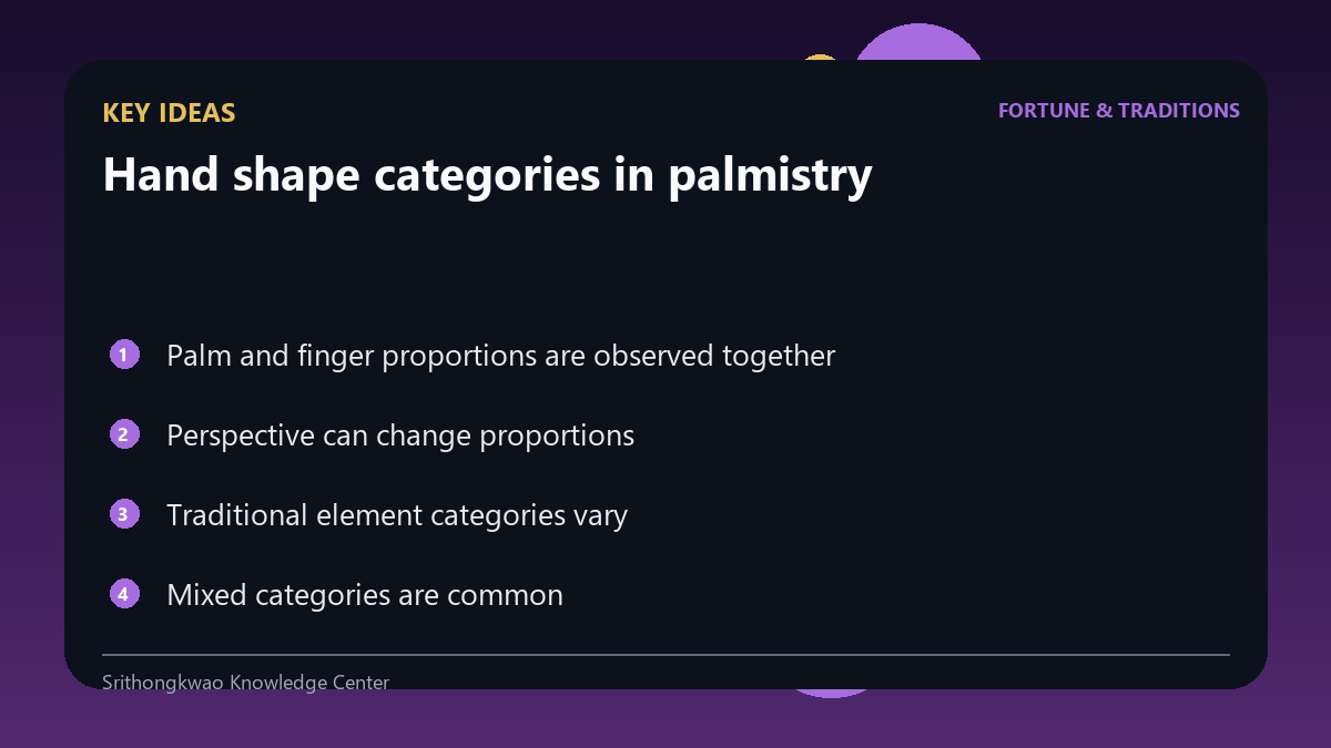 Key ideas from Hand shape categories in palmistry