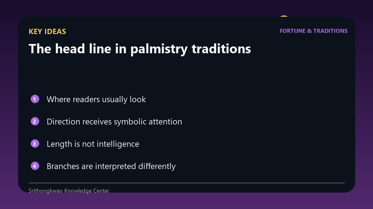 Key ideas from The head line in palmistry traditions