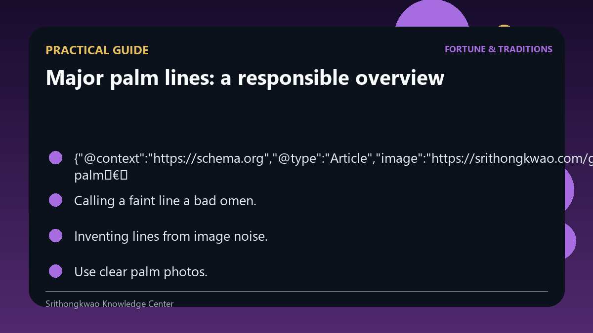 Practical checklist for Major palm lines: a responsible overview