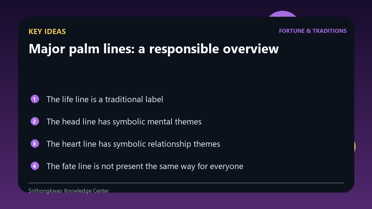 Key ideas from Major palm lines: a responsible overview