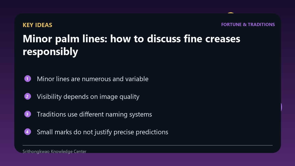 Key concepts for Minor palm lines: how to discuss fine creases responsibly