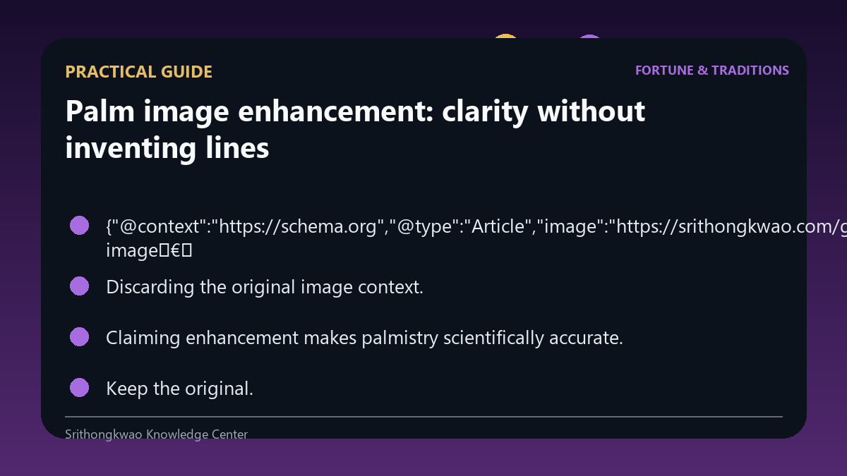 Practical guide for Palm image enhancement: clarity without inventing lines