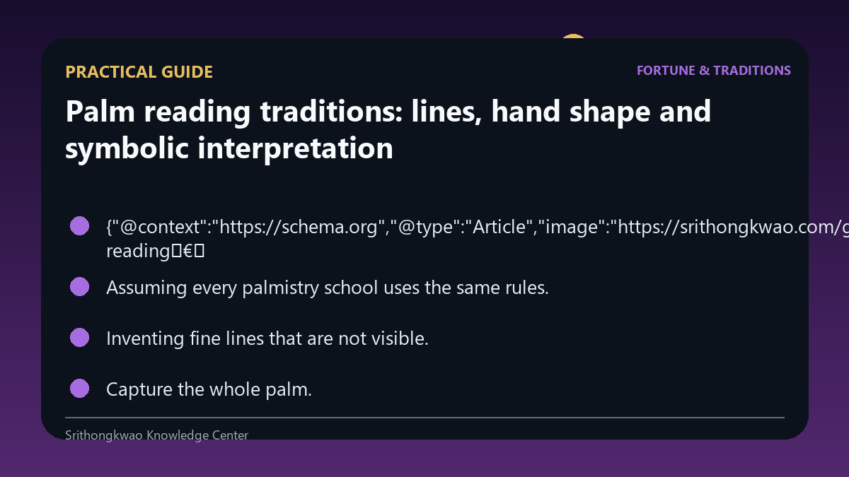 Practical checklist for Palm reading traditions: lines, hand shape and symbolic interpretation
