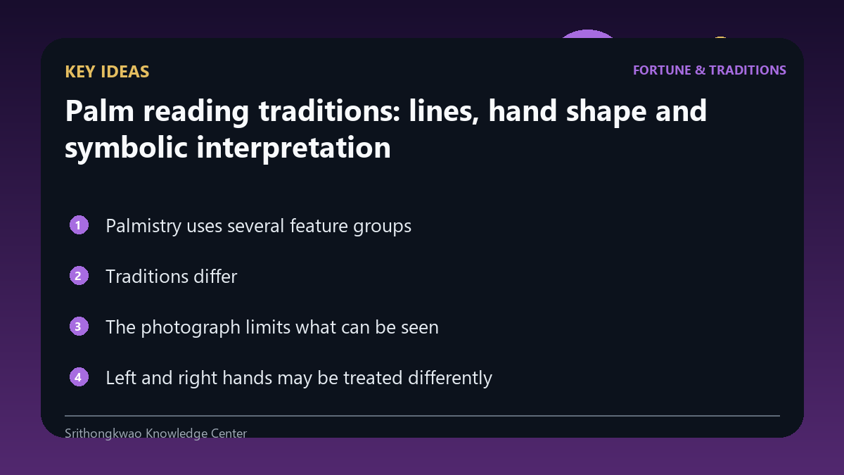 Key concepts for Palm reading traditions: lines, hand shape and symbolic interpretation