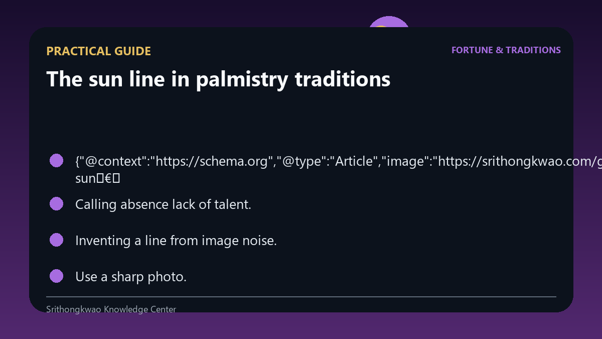 Practical guide for The sun line in palmistry traditions