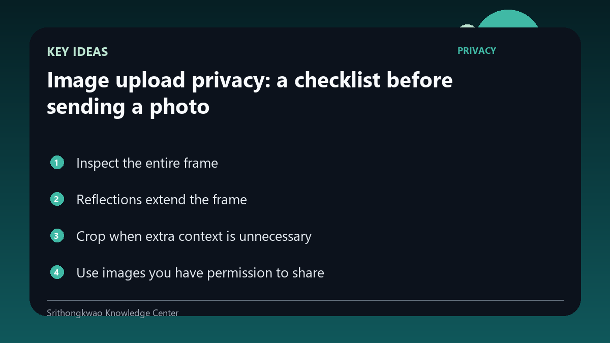 Key concepts for Image upload privacy: a checklist before sending a photo