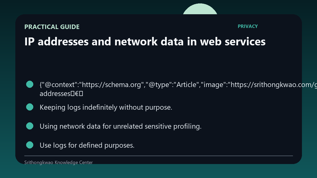 Practical guide for IP addresses and network data in web services