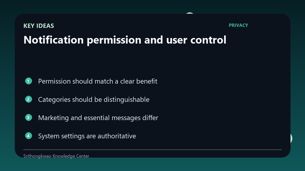 Key concepts for Notification permission and user control