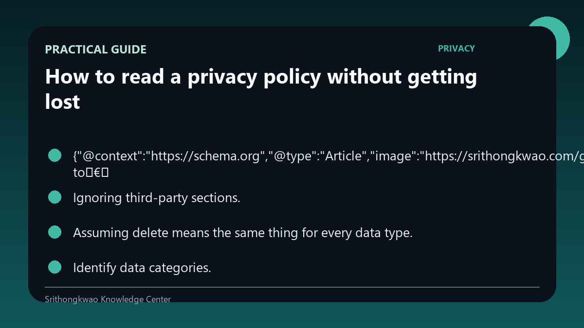 Practical checklist for How to read a privacy policy without getting lost