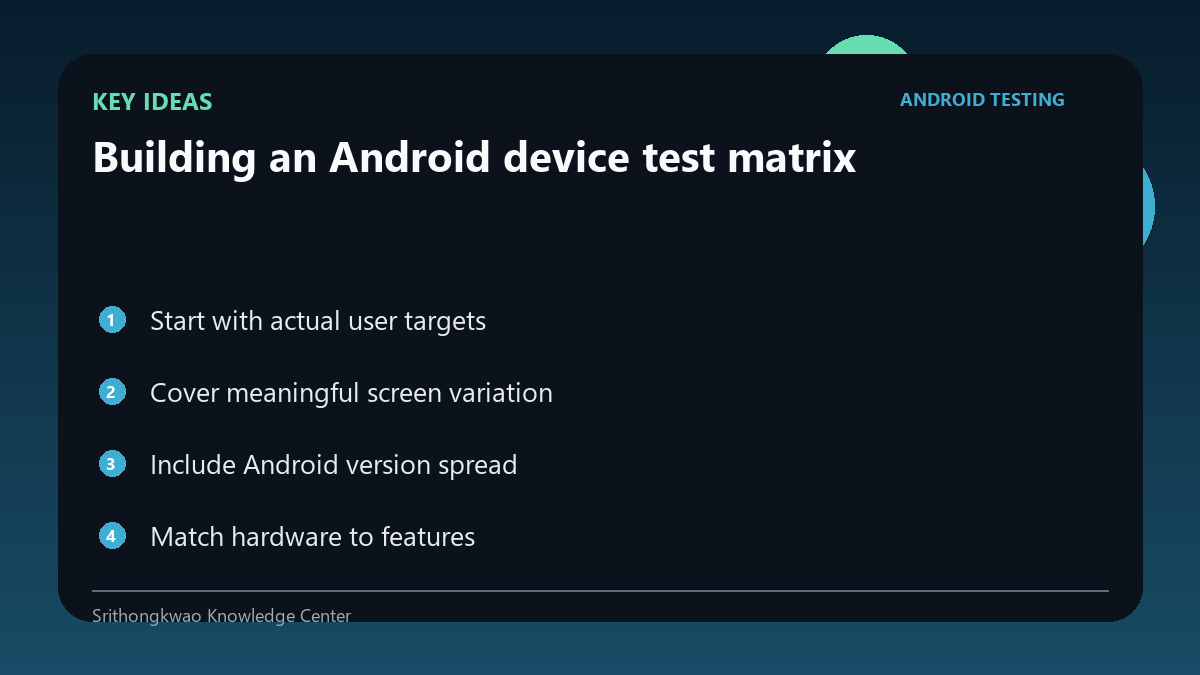 Key concepts for Building an Android device test matrix