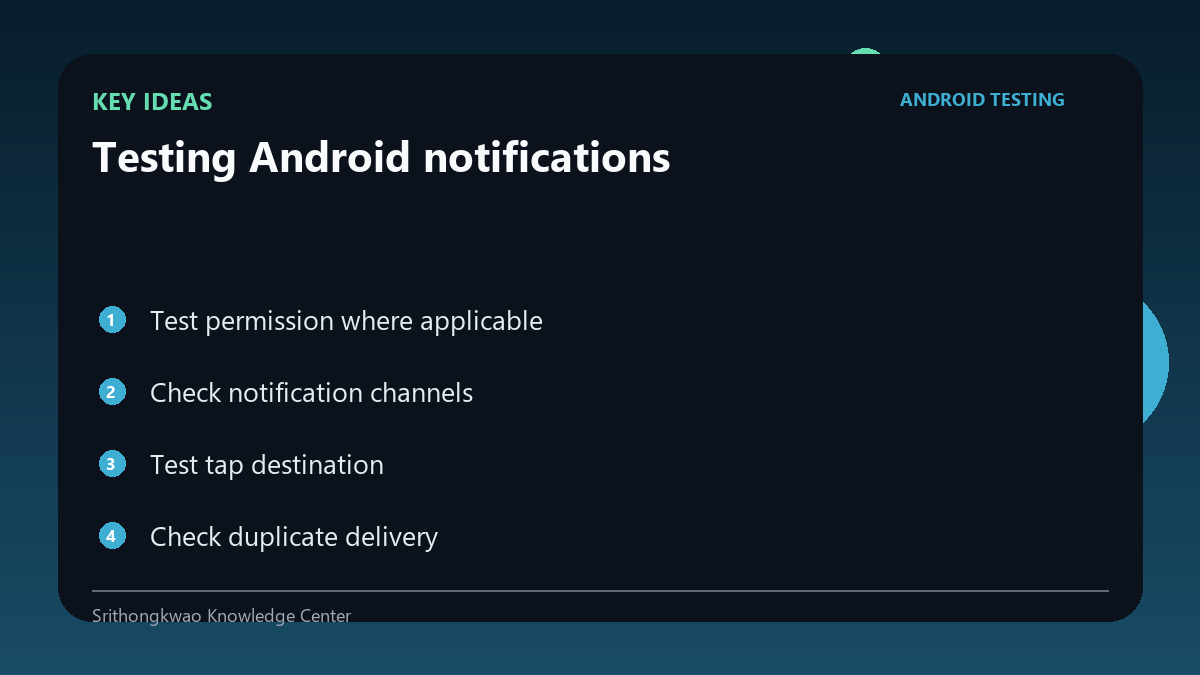 Key concepts for Testing Android notifications