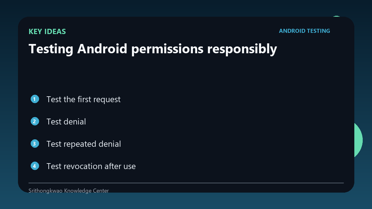 Key concepts for Testing Android permissions responsibly
