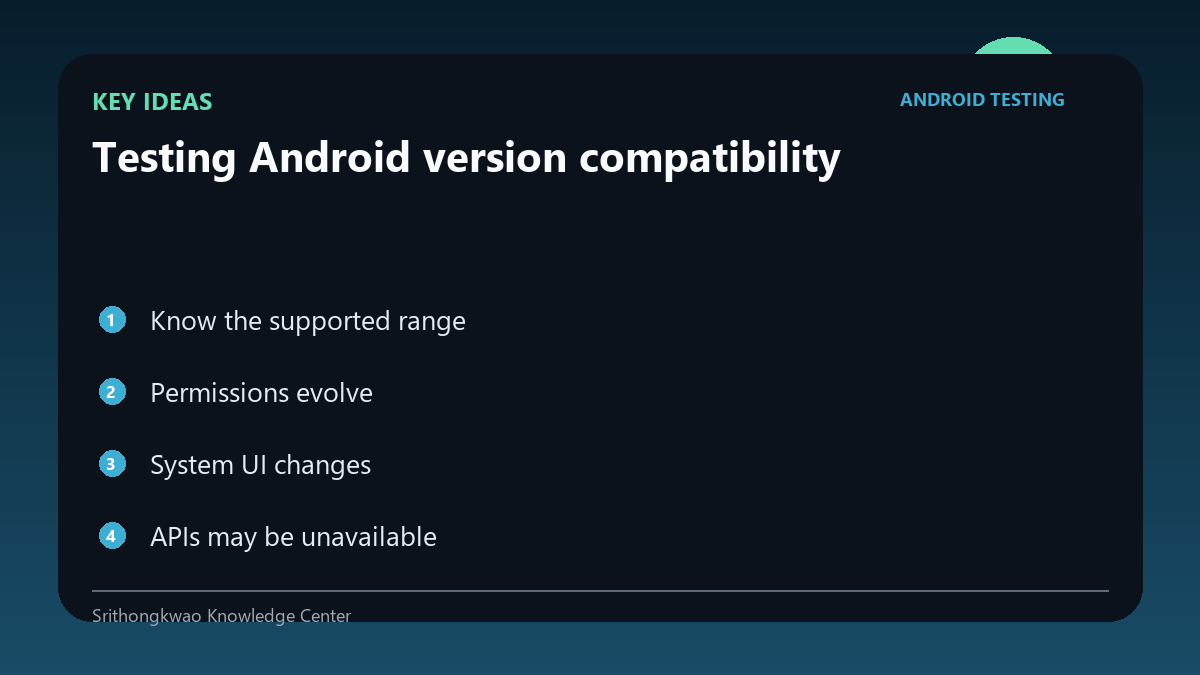 Key concepts for Testing Android version compatibility