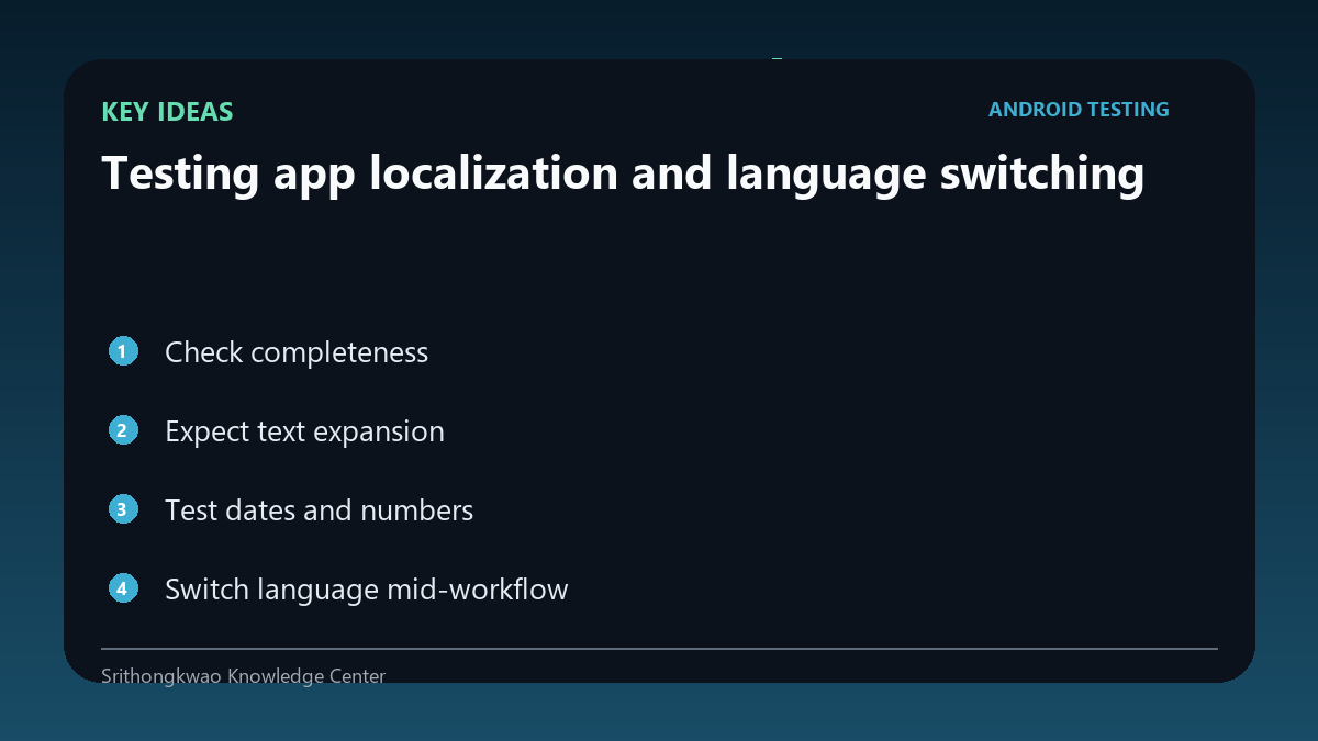 Key ideas from Testing app localization and language switching