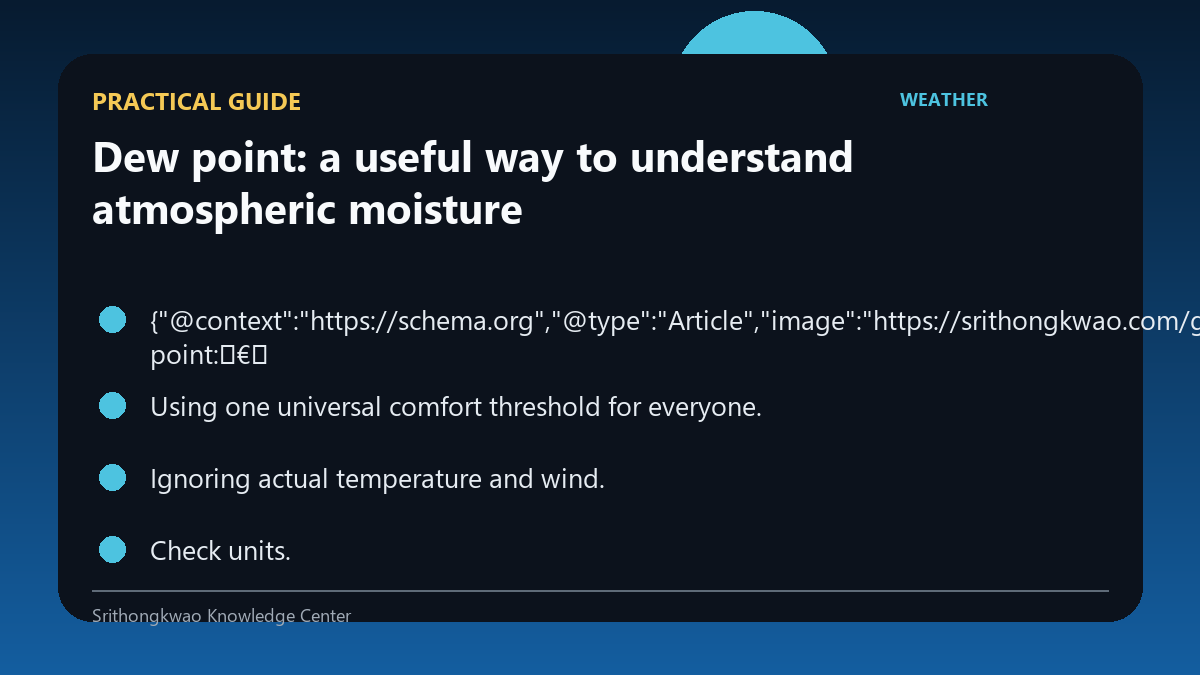 Practical checklist for Dew point: a useful way to understand atmospheric moisture