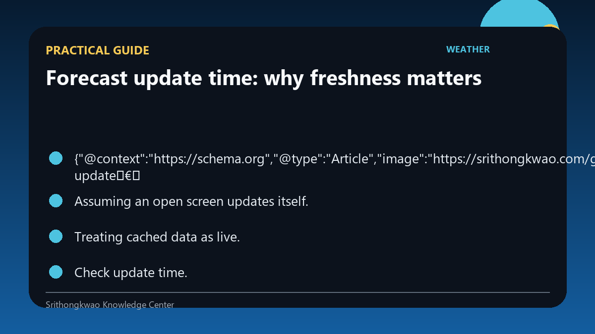 Practical guide for Forecast update time: why freshness matters
