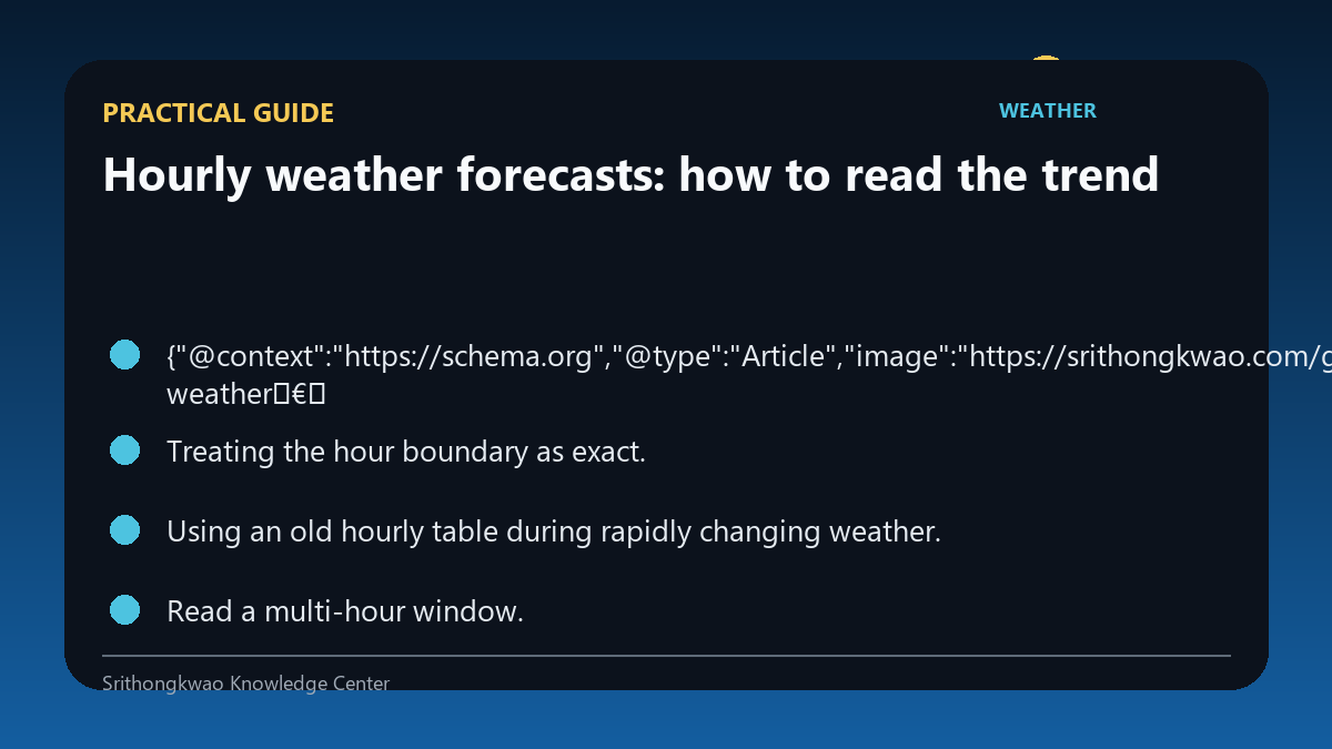 Practical checklist for Hourly weather forecasts: how to read the trend