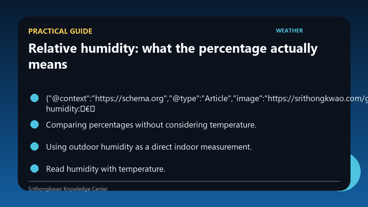 Practical guide for Relative humidity: what the percentage actually means