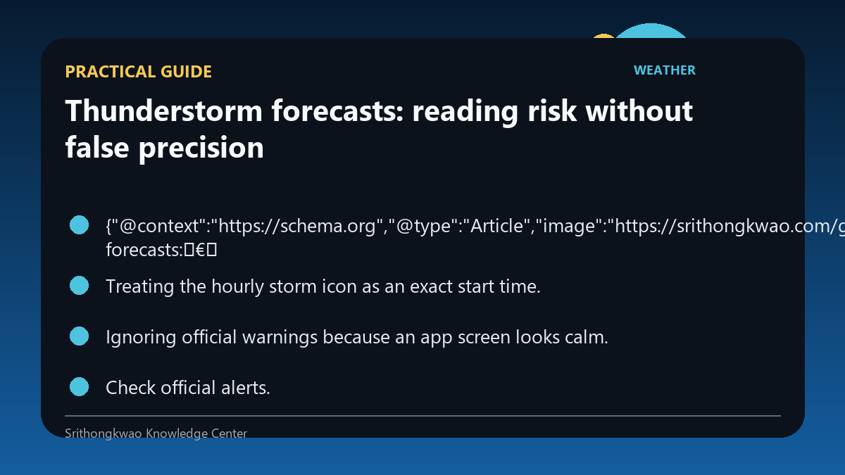 Practical checklist for Thunderstorm forecasts: reading risk without false precision