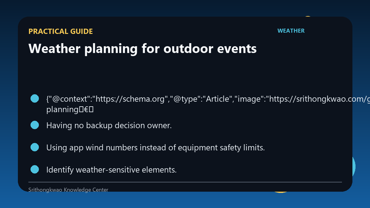 Practical guide for Weather planning for outdoor events